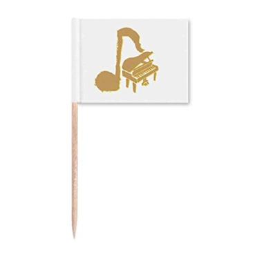 Imagem de Símbolo musical Juxaposed Piano Palito Bandeiras Marcador Topper Decoração de Festa