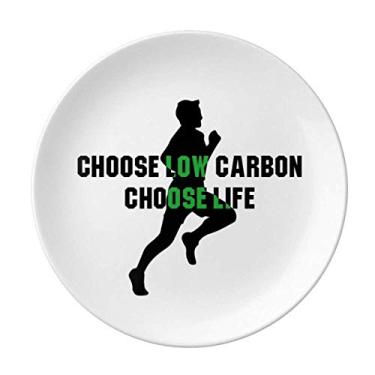 Imagem de Prato de jantar de porcelana decorativa Choose Low Carbon Choose Life