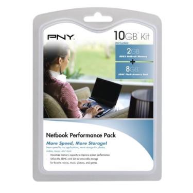 Imagem de PNY Netbook Performance Pack – Cartão de memória flash SDHC Classe 4 de 8 GB e módulo de memória para notebook DDR2 de 2 GB P-NB-SD8DDR2G-FS