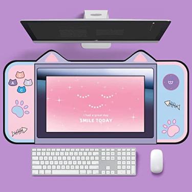 Imagem de 400 x 800 x 2mm Cute Cat Ear Computer Keyboard Desk Pad Mouse Pad