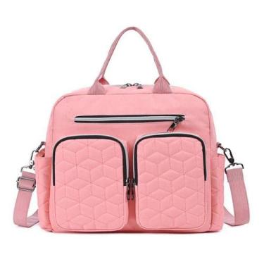 Imagem de Bolsas de mamãe, bolsa de fraldas de bebê, bolsas de bebê duráveis e práticas para meninos e meninas, bolsa de fraldas de viagem multifuncional, rosa