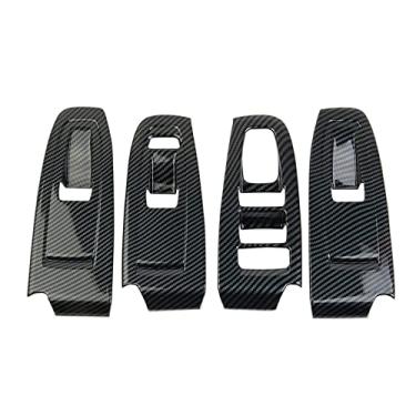 Imagem de TOTMOX Acabamento da tampa do painel do interruptor de elevação da janela, compatível com Subaru Crosstrek Impreza 2017-2022, fibra de carbono