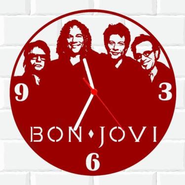 Imagem de Relógio De Madeira Mdf Parede Bon Jovi Rock 3 V - 3D Fantasy