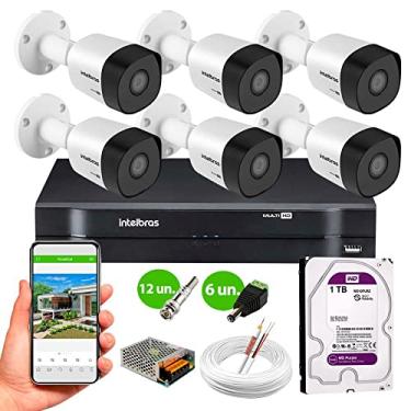 Imagem de Kit 6 Câmeras de Segurança Intelbras VHD 3130 B G6 HD 720p 30m Infra METAL + DVR Intelbras + HD 1TB