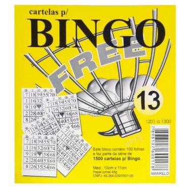 Imagem de Bingo Free Amarelo 100 Folhas - 15 Unidades 1021892