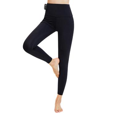 Imagem de VELIHOME Calça legging feminina de cintura alta de compressão inteligente para ioga, corrida, academia e controle de aplicativo diário