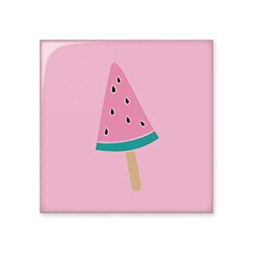 Imagem de Melancia rosa doce sorvete picolé cerâmica azulejo brilhante decalque pedra adornada tijolo vitrificado