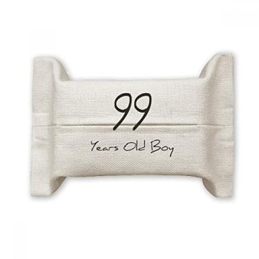 Imagem de 99 Years Old Boy Age Longevity Suporte de capa de papel para lenços faciais Saco de linho de algodão