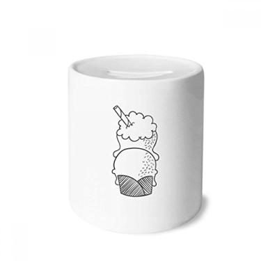 Imagem de DIYthinker Black Outline Biscoitos sorvete caixa de dinheiro caixa de cerâmica porta-moedas presente de cofrinho