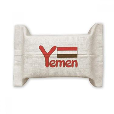 Imagem de Bolsa de linho de algodão com estampa vermelha da bandeira nacional do Iêmen