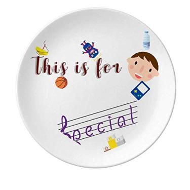 Imagem de Special Staff Spectrum Musical Symbol Porcelain Plate Dinner Round Dish Boy Man