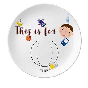 Imagem de Prato de porcelana geométrico matemático para jantar redondo Prato Menino Homem