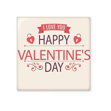 Imagem de Coração Cadeado Feliz Dia dos Namorados Azulejo de Cerâmica Brilhante Decalque Pedra Adorna de Tijolos Vitrificados