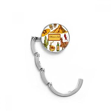 Imagem de Sombrero Mexicano Pirâmide do deserto, cacto mexicano, gancho de mesa com fecho decorativo, gancho dobrável