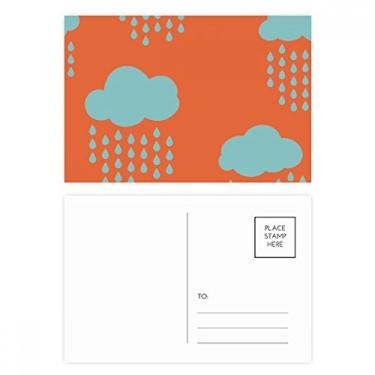 Imagem de Conjunto de cartão postal de aniversário com estampa de gotejamento de chuva nuvem cartão de agradecimento