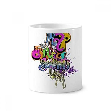 Imagem de Graffiti Street Culture Colorful Rap Palavras Escova de Dentes Caneca, Suporte de Cerâmica