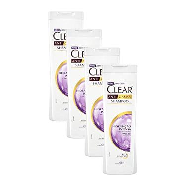 Imagem de Kits 4 Shampoos Clear Anticaspa Hidratação Intensa 400ml