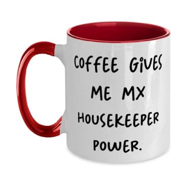 Imagem de Piada Housekeeper Gifts, Coffee Give Me My Housekeeper Power, reutilizável, caneca de 325 ml para colegas de trabalho da Boss