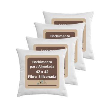 Imagem de Kit 4 Enchimento Para Almofadas Fibra Siliconada 42x42