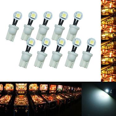 Imagem de PA LED 10PCS #555 T10 1SMD Fold LED Wedge Pinball Machine Light Side View Bulb White-6.3V