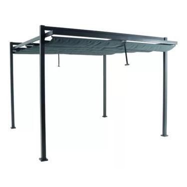 Imagem de Pergolado Aço Poliéster Retangular Premium Cinza 358x320cm