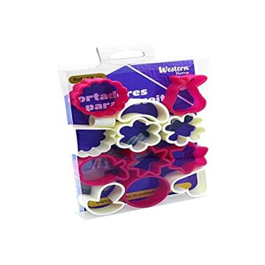 Imagem de Cortador Molde Para Biscoito De Plástico Com 12 Formas + Argola