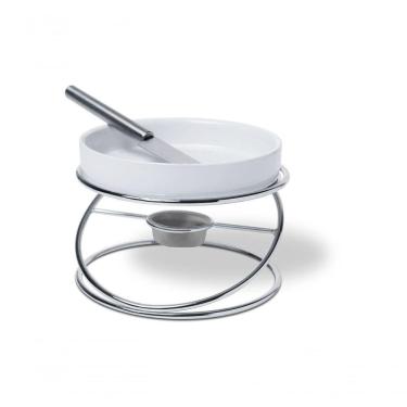 Imagem de Conjunto 4 Peças Rechaud Para Queijo Brie Branco Brinox