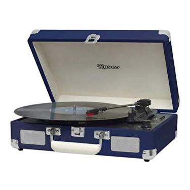 Imagem de Vitrola Toca Discos Vinil Retro Bluetooth Usb Auxiliar Reproduz E Grava Em Mp3 Bivolt Vintage Azul Raveo Sonetto Chrome Chrome Navy