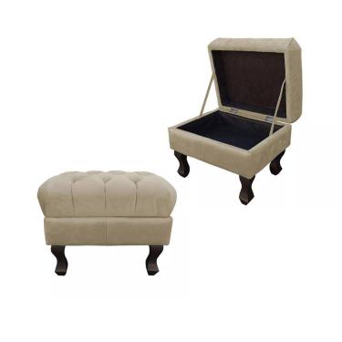 Imagem de Kit 02 Puffs Baú Retrô Luiz XV Capitonê para Sala e Quarto Suede Escolha sua cor - W&D Decor