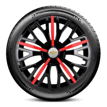 Imagem de Calota 4510 GM Aro 14 Preta Vermelha Triton Escolha o carro