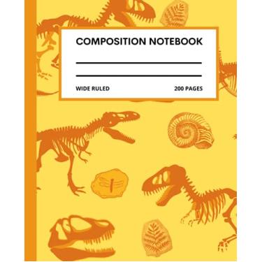 Imagem de Dinosaur Composition Notebook: T-rex Composition Notebook, Dinosaur Composition Book for Kids, 200 7.5x9.25 Wide Ruled Pages