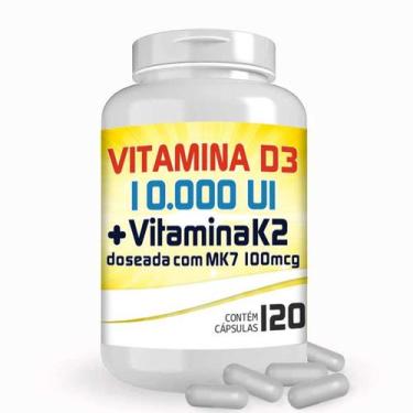 Imagem de Vitamina D3 10.000Ui + Vitamina K2 100Mcg Com 120 Cápsulas - Extra For
