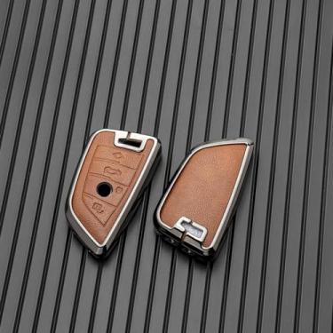 Imagem de LAVIYE Protetor de couro da chave do carro da tampa da capa fob, para BMW F20 G20 G30 X1 X3 X4 X5 G05 X6 X7 G11 F15 F16 G01 G02 F48 Acessórios