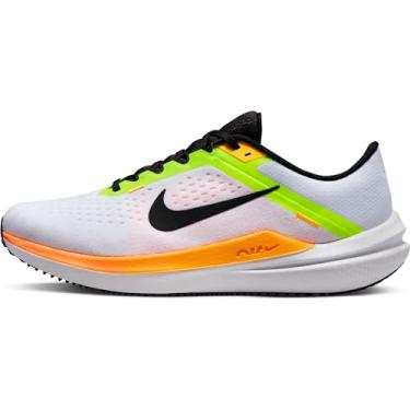 Imagem de Nike Tênis de corrida masculino Winflo 10 Road, Branco Preto Volt Laser Laranja, 41