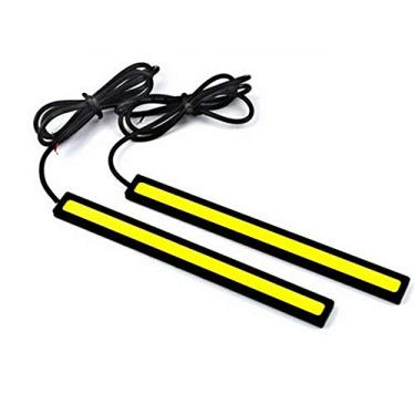 Imagem de 2 pçs 17 cm universal COB tira LED carro corrida diurna luz de neblina DRL fita de condução flexível LED barra tira impermeável 10-16V (17 cm, azul)