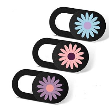 Imagem de Capa para laptop IMNEXT2U para câmera deslizante, pacote com 3, ultrafina, para Echo Show, MacBook Pro, MacBook Air, computador, tablet, Mac Air, Chromebook, PC - Margarida nova (pingente de patente)