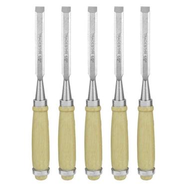 Imagem de Kit 5 Formão Madeira Corte Entalhe 1/2 Pol 12Mm Tradestar