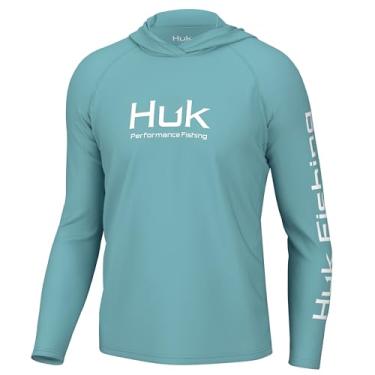 Imagem de HUK Moletom masculino Pursuit ventilado manga longa, camisa de pesca com capuz, Azul marinho, 3G