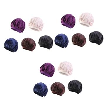 Imagem de VALICLUD 15 Peças light levinho elasticos cafetera Elástica elásticos para meninas laços de cabelo para mulheres boné de salão touca de dormir chapéu de dormir doméstico chapéu de malha