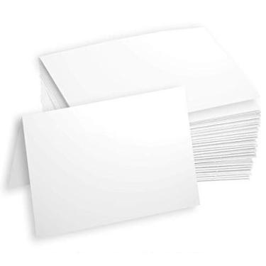 Imagem de Hamilco Papelão branco grosso – 8,5 x 11,2 x 11,2 cm cartões A1 pequenos dobrados em branco – Convites de saudação RSVP estacionários – Cartolina pesada de 36 kg para impressora – Pacote com 100