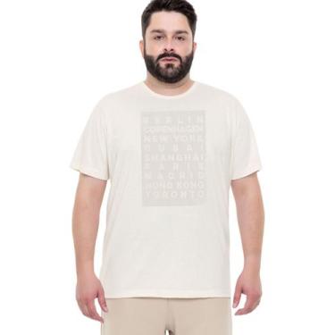 Imagem de Camiseta Plus Size Hangar 33 Malha Linho Off-White