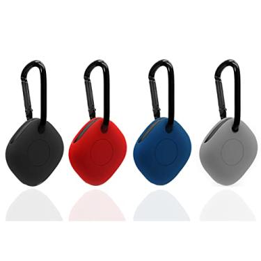 Imagem de SKZIRI Conjunto de capa de silicone 4 em 1 para Galaxy SmartTag/SmartTag+ Plus Tracker Locator, capa com chaveiro, antiarranhões, leve, macia, capa protetora