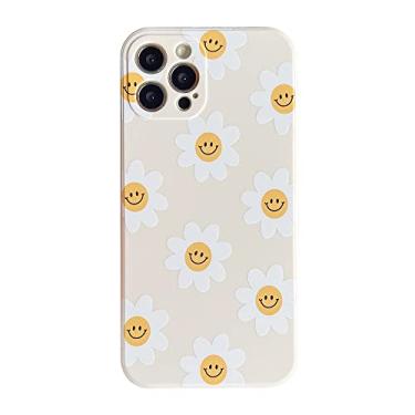 Imagem de Capa de telefone de flor fofa de girassol branco para Apple iPhone 12 Pro 6,1 polegadas capa macia de silicone suave para iPhone 12Pro 6,1 polegadas