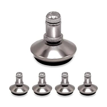 Imagem de Substitua as rodas giratórias para pé fixo fixo, haste de 11 mm de diâmetro para a maioria das cadeiras de escritório, antiderrapante de perfil baixo, conjunto de 5 pés de sino deslizantes