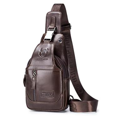 Imagem de Hebetag Mochila tiracolo de couro para homens e mulheres, viagens, acampamento ao ar livre, #11coffee, Mochilas Daypack