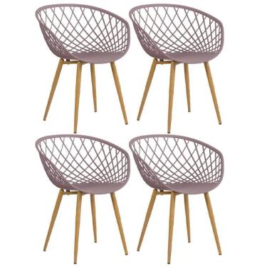 Imagem de Kit - 4 X Cadeiras Clarice Nest Com Apoio De Braços - Sidera - Fendi