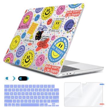 Imagem de HOHAIYOO Compatível com MacBook Air 13,6 polegadas 2024-2022 modelo A3113 M3 A2681 M2, capa rígida e capa de teclado, protetor de tela e capa de webcam para novo M3 Mac Air 13 polegadas com Touch ID,