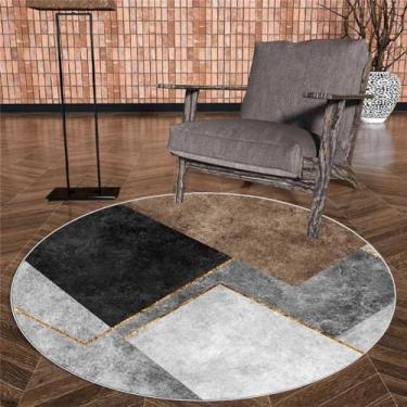 Imagem de Tapete redondo cinza para sala de estar, tamanho grande, antiderrapante, decoração de quarto infantil, cadeira suspensa, fiapos yx22, grátis 2.200cm, 78.7 pol.