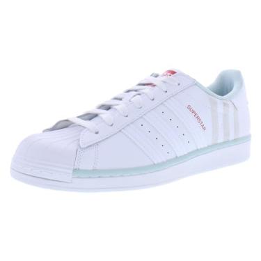 Imagem de adidas Originals Superstar Tênis masculino, Branco/azul-petróleo, 38