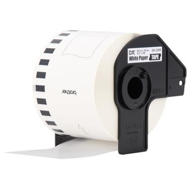 Imagem de Brother Genuíno, rolo de etiqueta de papel contínuo DK-22053PK, etiqueta cortada no comprimento, 6 cm x 3 metros, (3) rolos por caixa, branco (DK22053PK)